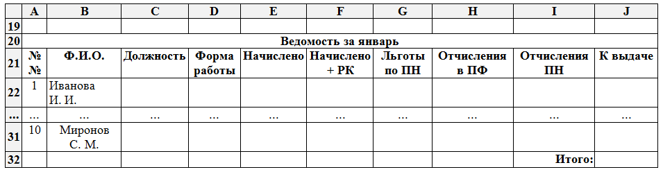 ведомость