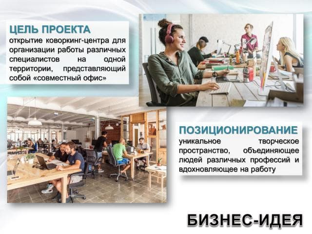 Проектная работа «Предоставление нового бизнеса». Бизнес-план открытия коворкинг-центра (2) Проектная работа «Предоставление нового бизнеса». Бизнес-план открытия коворкинг-центра (2)